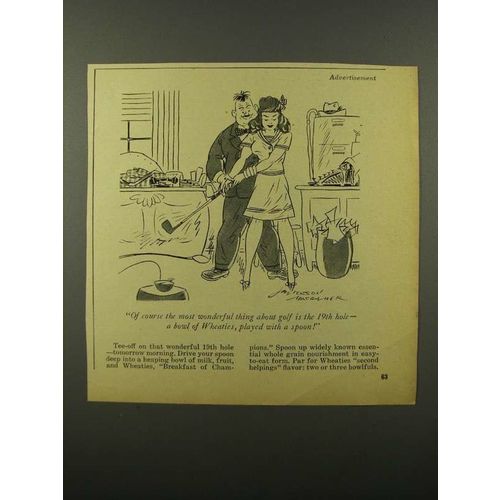 1945 Wheaties Cereal Ad - Cartoon by Jefferson Machamer
