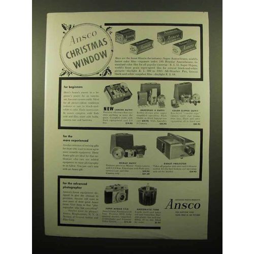 1959 Ansco Ad - Film; Cameras, Dualet Projector