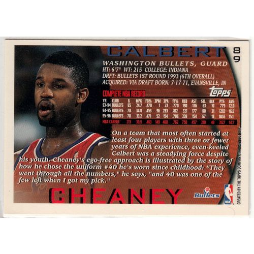 1996-97 Topps Basketball Calbert Cheaney card #689- NBA- Bullets
