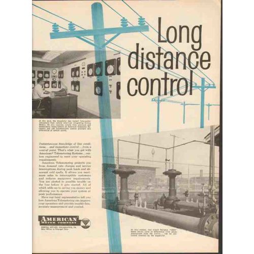 AMERICAN METER COMPANY 1962 Long distance control Telemeter vintage ad