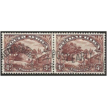 South Africa 1952 SG118 4d Brown Fine Used PAIR .. ...