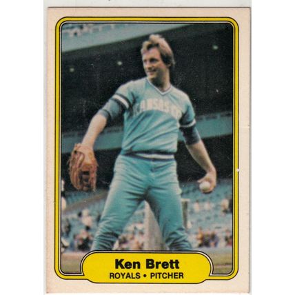 1982 Fleer baseball card 406 Ken Brett– Royals