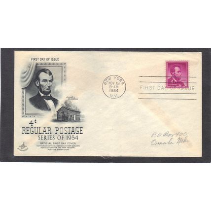 FDC Art Craft 1036 4c Abraham Lincoln (Cachet-Penciled/A) CV42107