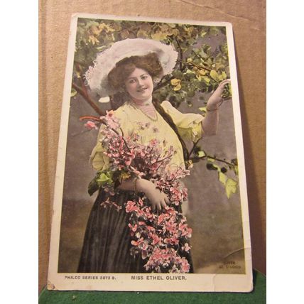 MISS LILY ELSIE actress. used antique postcard by Philco 1906 pm =