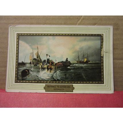 ZUYDER ZEE. painting by Steinfield unused antique postcard by Max Ettlinger /