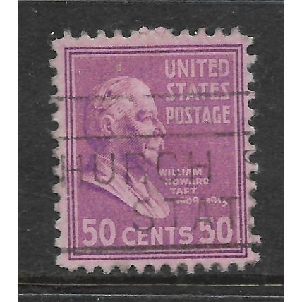 USA 1938 PRESIDENTIAL SERIES 50c BRT PURPLE WILLIAM HOWARD TAFT SG827 FINE USED