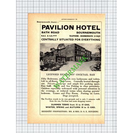 The Norfolk Hotel Bournemouth / Pavilion Hotel D Hitching Advert - 1965 Cutting