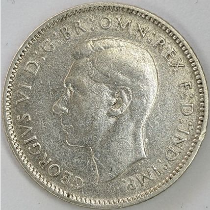 AUSTRALIA 1942 Sixpence - D mint mark, 92.5% Silver (L - D)