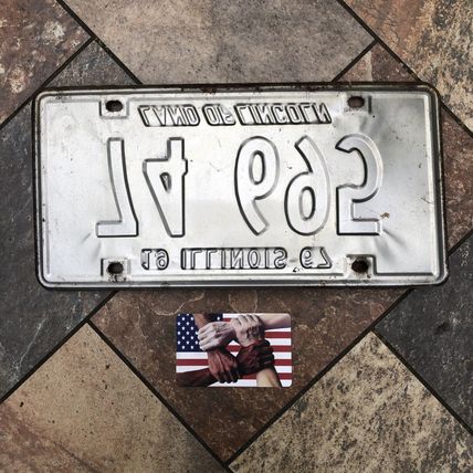 Illinois 1967 Vintage License Plate Single Rustic Antique Patina 74 695