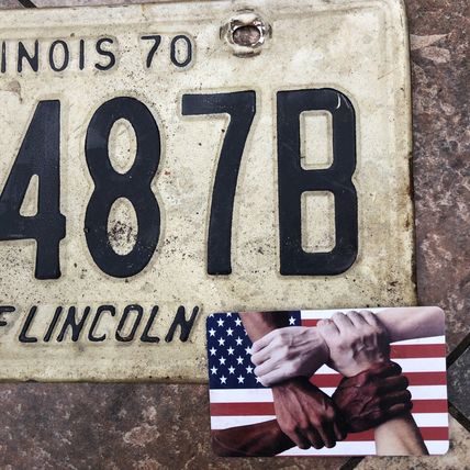 Illinois 1969 1970 Vintage License Plate Single Rustic Antique Patina 156 487B