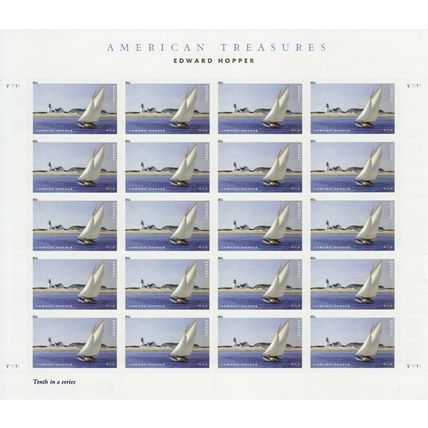 Edward Hopper American Treasures Sheet of 20 Current Rate Stamps Scott 4558