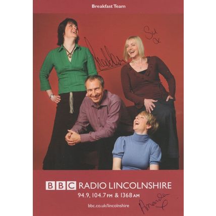 Amanda & Breakfast Team BBC Radio Lincolnshire Hand Signed Photo