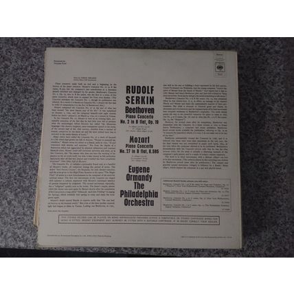 Rudolf Serkin, Beethoven, Mozart, Eugene Ormandy, – Piano Concerto No. 2 In B