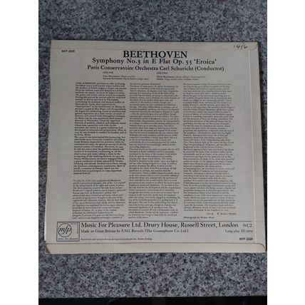 Beethoven – Symphony No. 3 In E Flat Op. 55 "Eroica" (MFP2029) 1965 (LP)