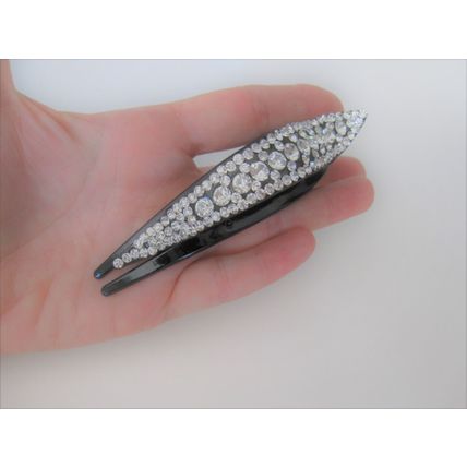 Clear crystal black acrylic alligator hair claw clip clamp