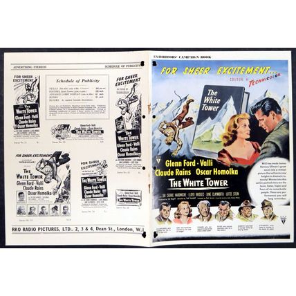 WHITE TOWER 1950 Glenn Ford, Alida Valli, Claude Rains UK CAMPAIGN BOOK