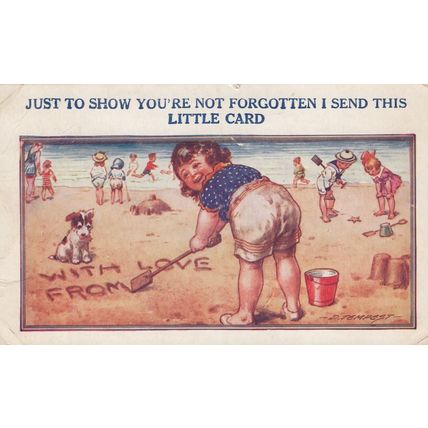ZAYIX US Postcard Humorous 1930 Children on Beach Kid Vacations 0324M0324