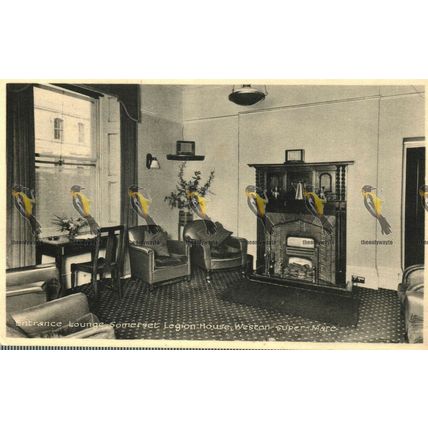 Entrance Lounge, Somerset Legion House, Weston-Super-Mare, Grange Postcard