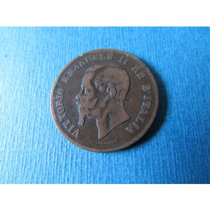 1861 ITALY FIVE CENTESIMI M MINT MARK FREE POST (zzz)