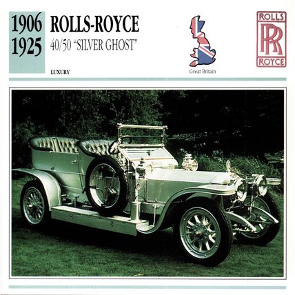 Collectors Club card. Classic Cars. Rolls Royce 40/50 “Silver Ghost”