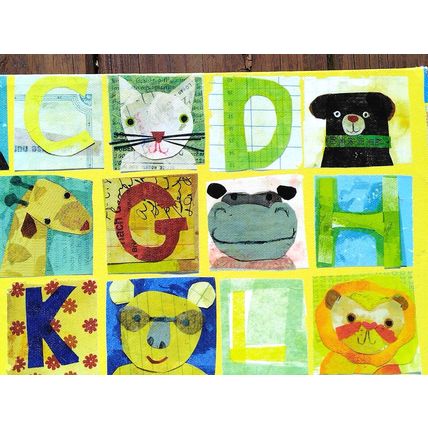 Oopsy Daisy Animals Alphabet Nursery Chart For Kids Wall Art Room Decoration