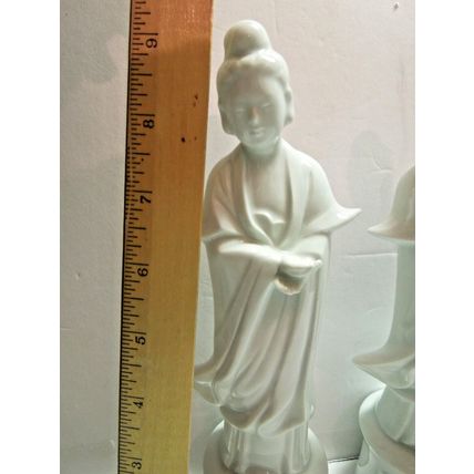 Vintage Pair of Asian Chinese Japanese Porcelain Figurine Statues of Woman