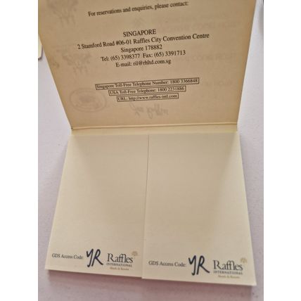 Raffles Hotels Double Sticky Pad