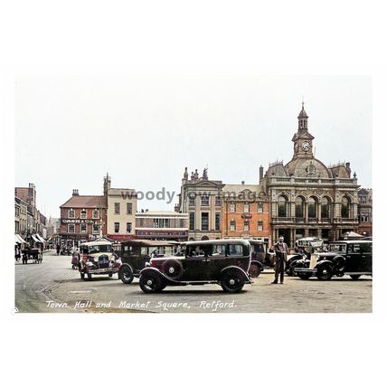 ptc0664 - Retford Town Hall & Cars at Market Square , Notts - print 6x4