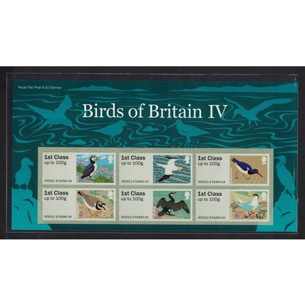 Great Britain Birds 'Post and Go' 6v 4th Issue Presentation Pack FV£9.90 2011