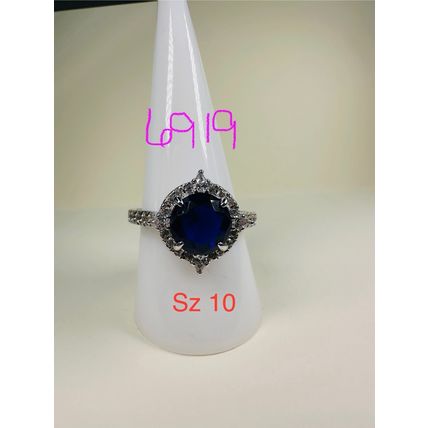 Bomb Party Sz10 Revealed BP Ring Fashion Jewelry RBP Radiant Blue Rhodium P