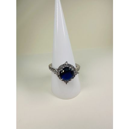 Bomb Party Sz10 Revealed BP Ring Fashion Jewelry RBP Radiant Blue Rhodium P