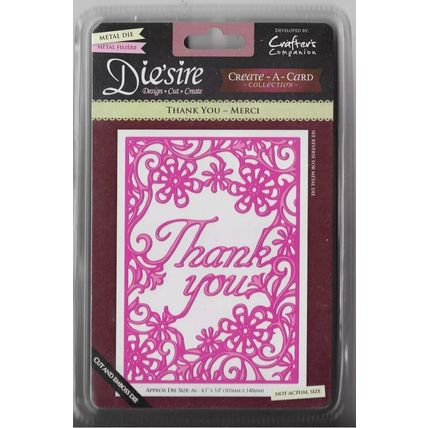 Crafter's Companion. Die'Sire. Thank You Die Set. Die Cutting Cardmaking Crafts