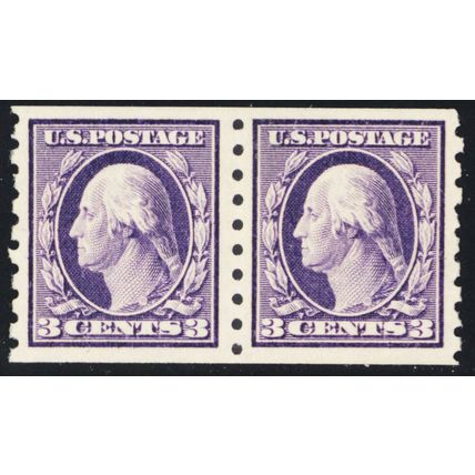 394, Mint NH VF/XF 3¢ Coil Pair - Stuart Katz
