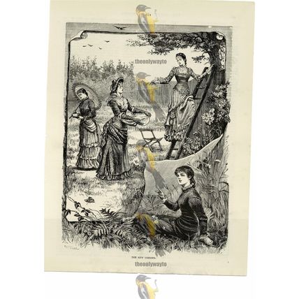 New Dresses in the Garden, Victorian Fashion, Book Illustration (Print), 1881/2