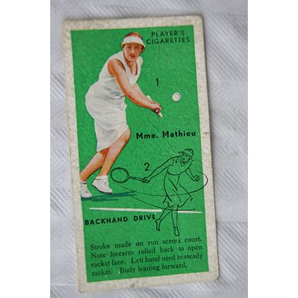 1936 Players Tennis No. 19 Backhand Drive, Mme. Mathieu
