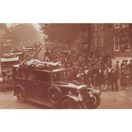Postcard Funeral Cortege Captain Campbell Black London 1936 Airman Nostalgia