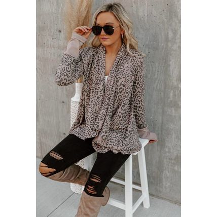 Leopard Leopard Open Front Cardigan