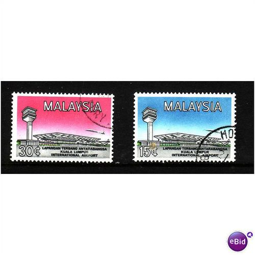 MALAYSIA 1965 INTERNATIONAL AIRPORT SET 2 VALS FINE USED