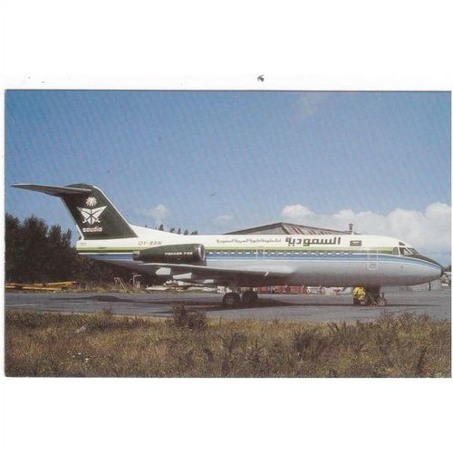 Saudia Fokker F28 3000 Aircraft Postcard (A21779)