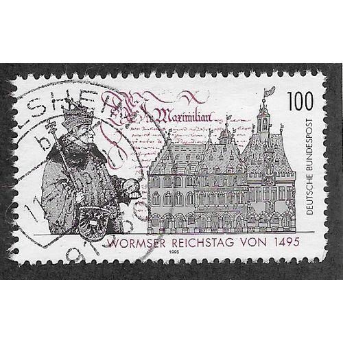 GER 1995 100pf '500TH ANN OF WORMS' FINE USED (EBID53-619)