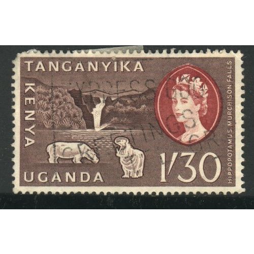 KUT stamps 1960 - SG 193 - Murchison Falls and Hippos 1'30 - used