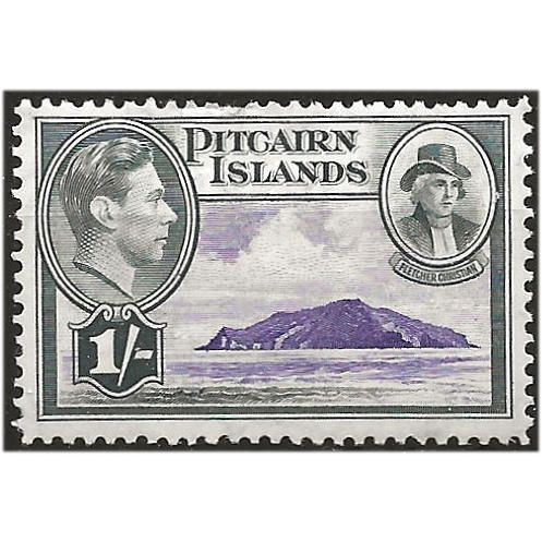 Pitcairn Islands 1940 SG7 1/- Violet & Grey Mounted Mint ... ..