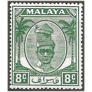 Perak 1952 SG135 8c Green Mounted Mint . .. .