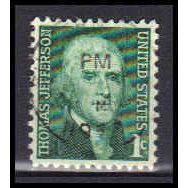 Used 1278 1c Thomas Jefferson Fine Plus KA5939