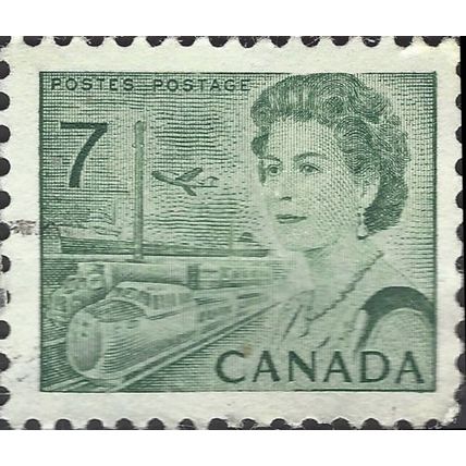 CANADA, Queen Elizabeth II, transport, green 1971, 7c, #5