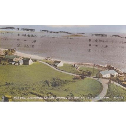 Pladda Lighthouse Kildonan Isle Of Arran Antique Aerial Scottish Postcard