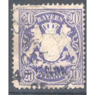 Bavaria 1888 - 20pf blue - Bavaria Arms - used 2