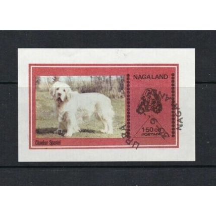 Nagaland 1979 1.50 ch Clumber Spaniel CTO Minisheet VGC