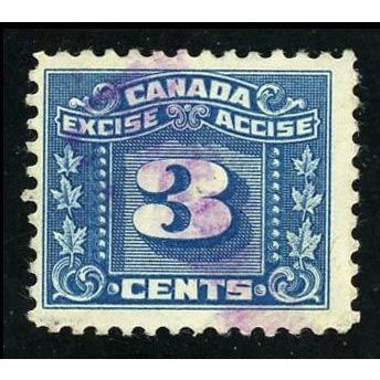 1934 Canada 3c Excise Tax Blue Van Dam FX 64 B Used Stamp #2