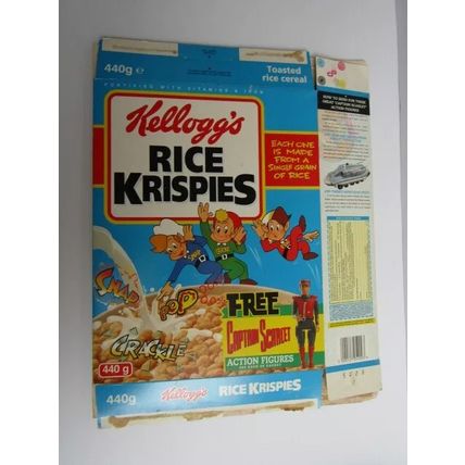 Kelloggs Rice Krispies Empty Cereal Box 1995 Captain Scarlet Figures Offer 440g